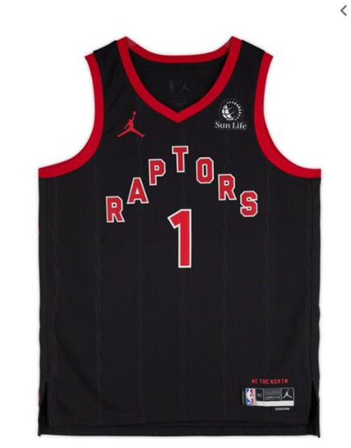 Mens Toronto Raptors #1 Gradey Dick Black Statement Edition Jersey